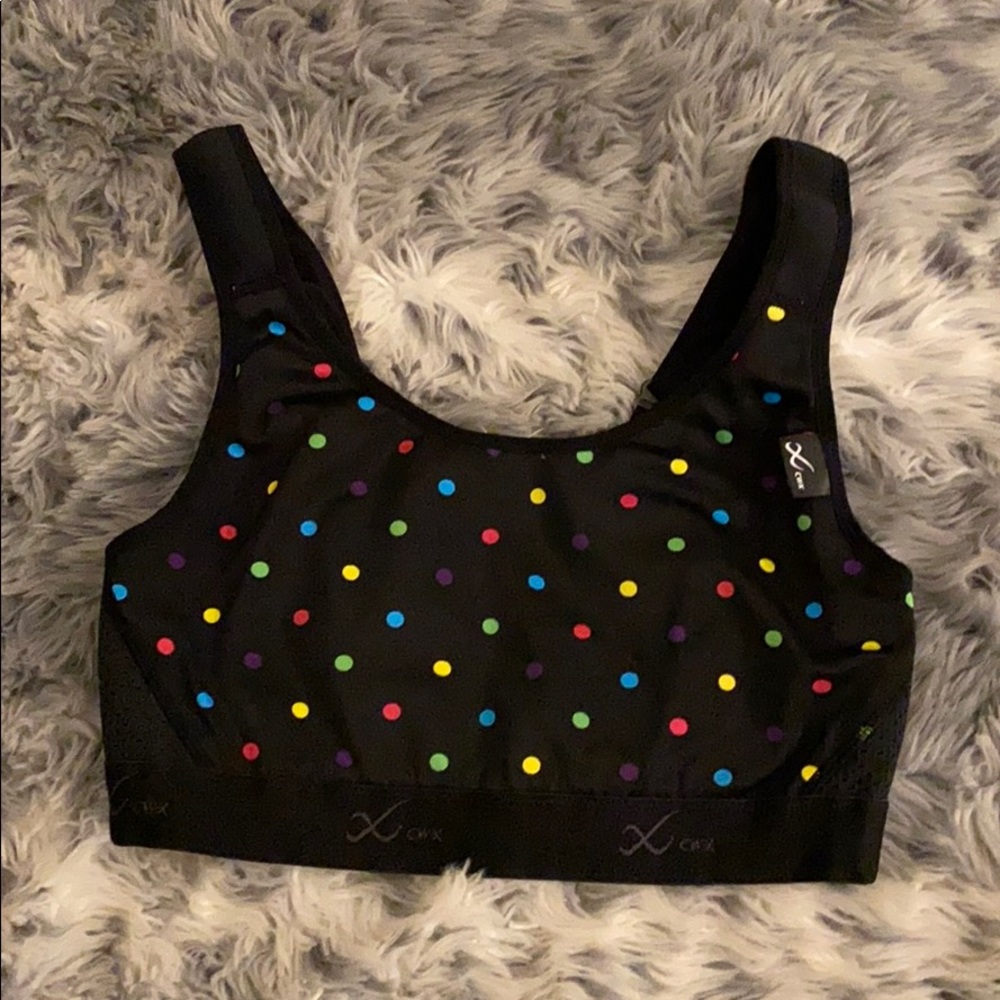 CW-x compression sports bra, polka dot 34b/c